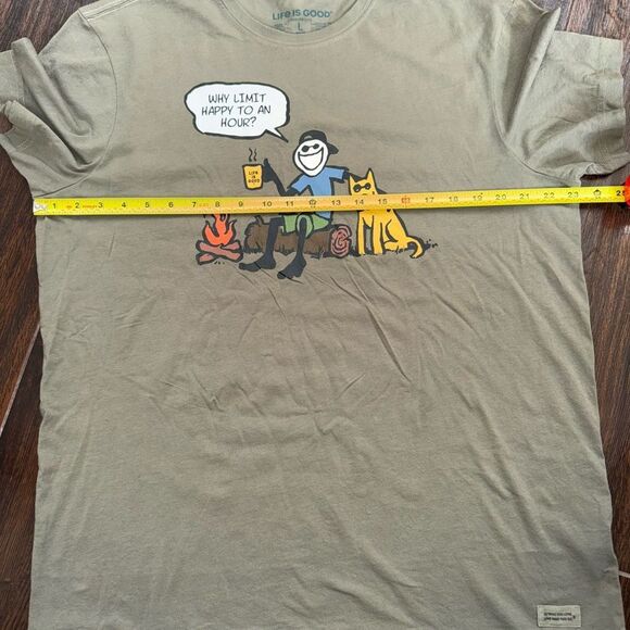 Life is Good Graphic T-Shirt “Why limit Happy To A Hour”? Size Large NWT - Picture 3 of 12